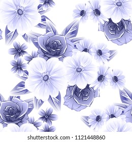 Abstract elegance seamless pattern with floral background