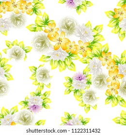 Abstract elegance seamless pattern with floral background