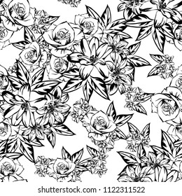Abstract elegance seamless pattern with floral background