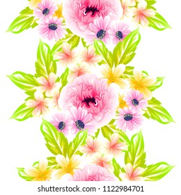 Abstract elegance seamless pattern with floral background