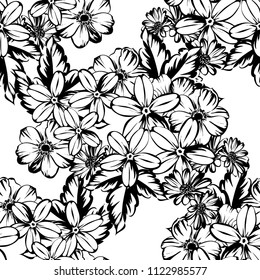 Abstract elegance seamless pattern with floral background