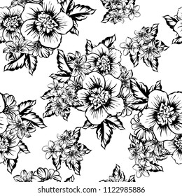 Abstract elegance seamless pattern with floral background
