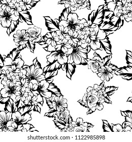 Abstract elegance seamless pattern with floral background