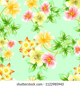 Abstract elegance seamless pattern with floral background