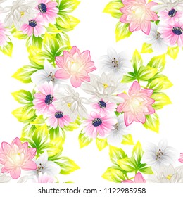 Abstract elegance seamless pattern with floral background