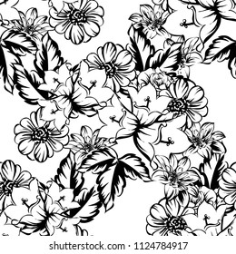 Abstract elegance seamless pattern with floral background