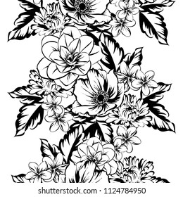 Abstract elegance seamless pattern with floral background