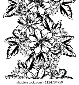 Abstract elegance seamless pattern with floral background