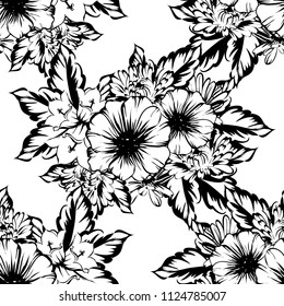Abstract elegance seamless pattern with floral background