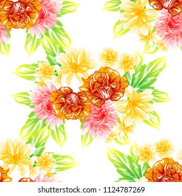 Abstract elegance seamless pattern with floral background
