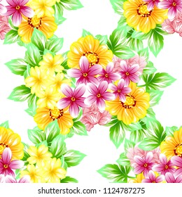 Abstract elegance seamless pattern with floral background