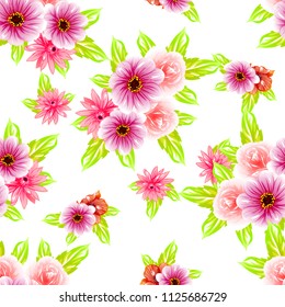 Abstract elegance seamless pattern with floral background
