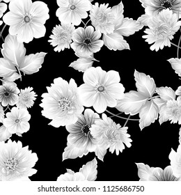 Abstract elegance seamless pattern with floral background