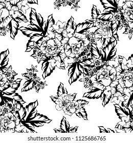 Abstract elegance seamless pattern with floral background