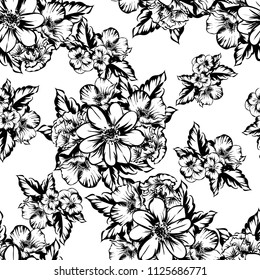 Abstract elegance seamless pattern with floral background