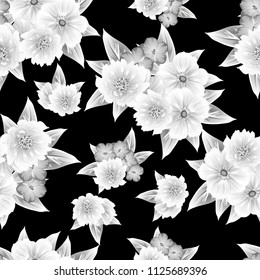 Abstract elegance seamless pattern with floral background
