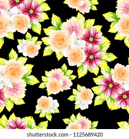 Abstract elegance seamless pattern with floral background