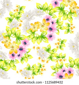 Abstract elegance seamless pattern with floral background