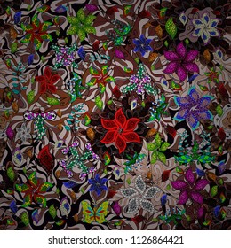 Abstract elegance seamless pattern with floral background. Vector Nice fabric pattern.