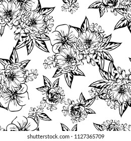 Abstract elegance seamless pattern with floral background