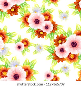 Abstract elegance seamless pattern with floral background