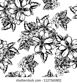 Abstract elegance seamless pattern with floral background