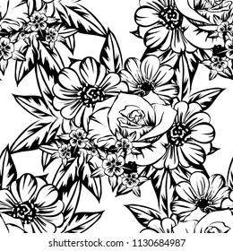 Abstract elegance seamless pattern with floral background