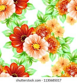 Abstract elegance seamless pattern with floral background