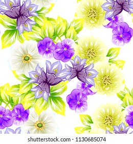 Abstract elegance seamless pattern with floral background
