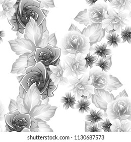 Abstract elegance seamless pattern with floral background