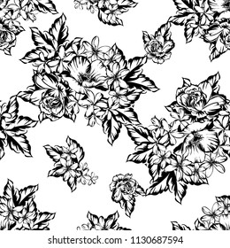 Abstract elegance seamless pattern with floral background