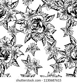 Abstract elegance seamless pattern with floral background
