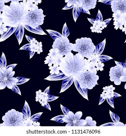 Abstract elegance seamless pattern with floral background