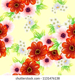 Abstract elegance seamless pattern with floral background