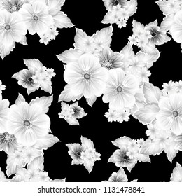 Abstract elegance seamless pattern with floral background