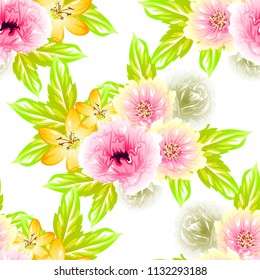 Abstract elegance seamless pattern with floral background