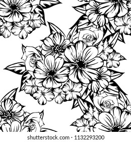 Abstract elegance seamless pattern with floral background