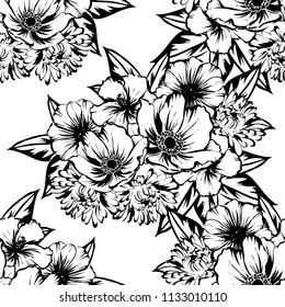 Abstract elegance seamless pattern with floral background