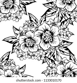 Abstract elegance seamless pattern with floral background