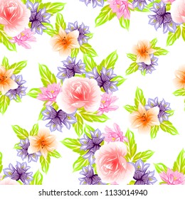 Abstract elegance seamless pattern with floral background