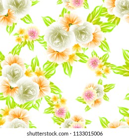Abstract elegance seamless pattern with floral background