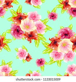 Abstract elegance seamless pattern with floral background