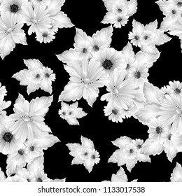 Abstract elegance seamless pattern with floral background