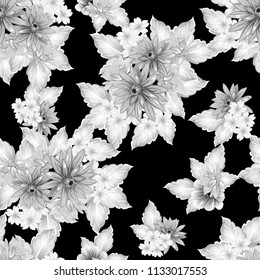 Abstract elegance seamless pattern with floral background