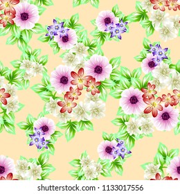 Abstract elegance seamless pattern with floral background