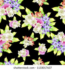Abstract elegance seamless pattern with floral background