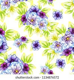 Abstract elegance seamless pattern with floral background