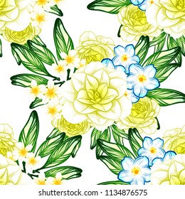 Abstract elegance seamless pattern with floral background