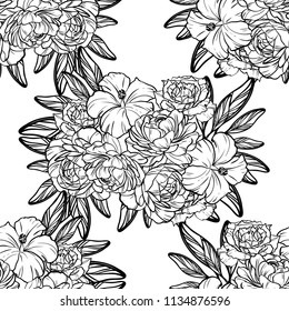 Abstract elegance seamless pattern with floral background