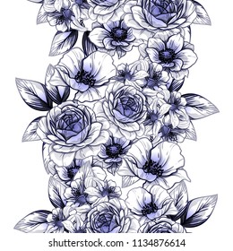 Abstract elegance seamless pattern with floral background